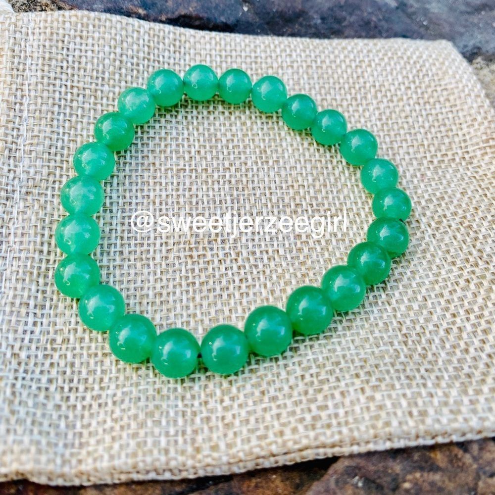 Green Aventurine Natural Gemstone Round Bead Stretch Bracelet